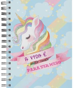 caderno personalizado unicornio