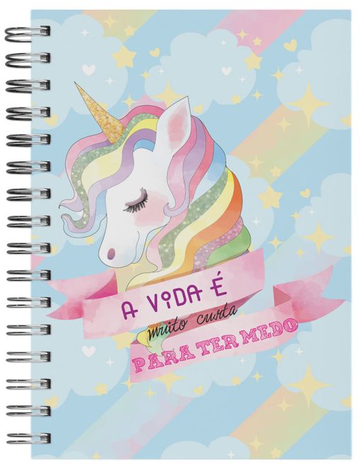 caderno personalizado unicornio