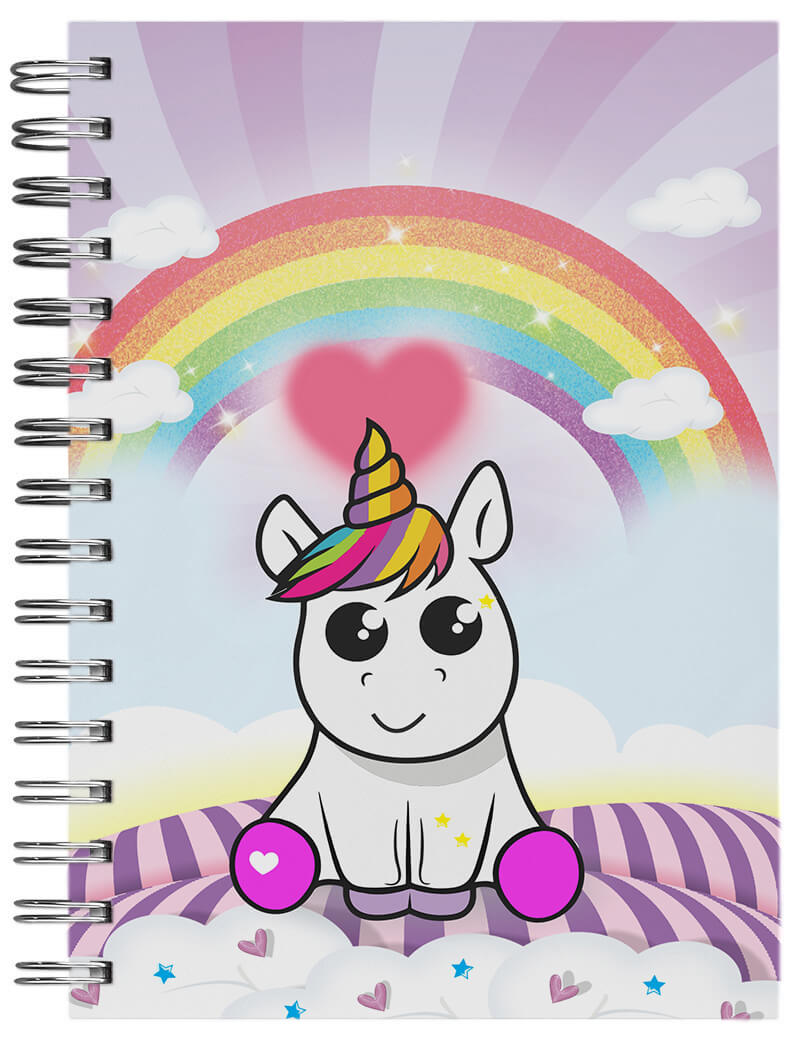 Caderno Elástico De Unicornio Desenho Promoção